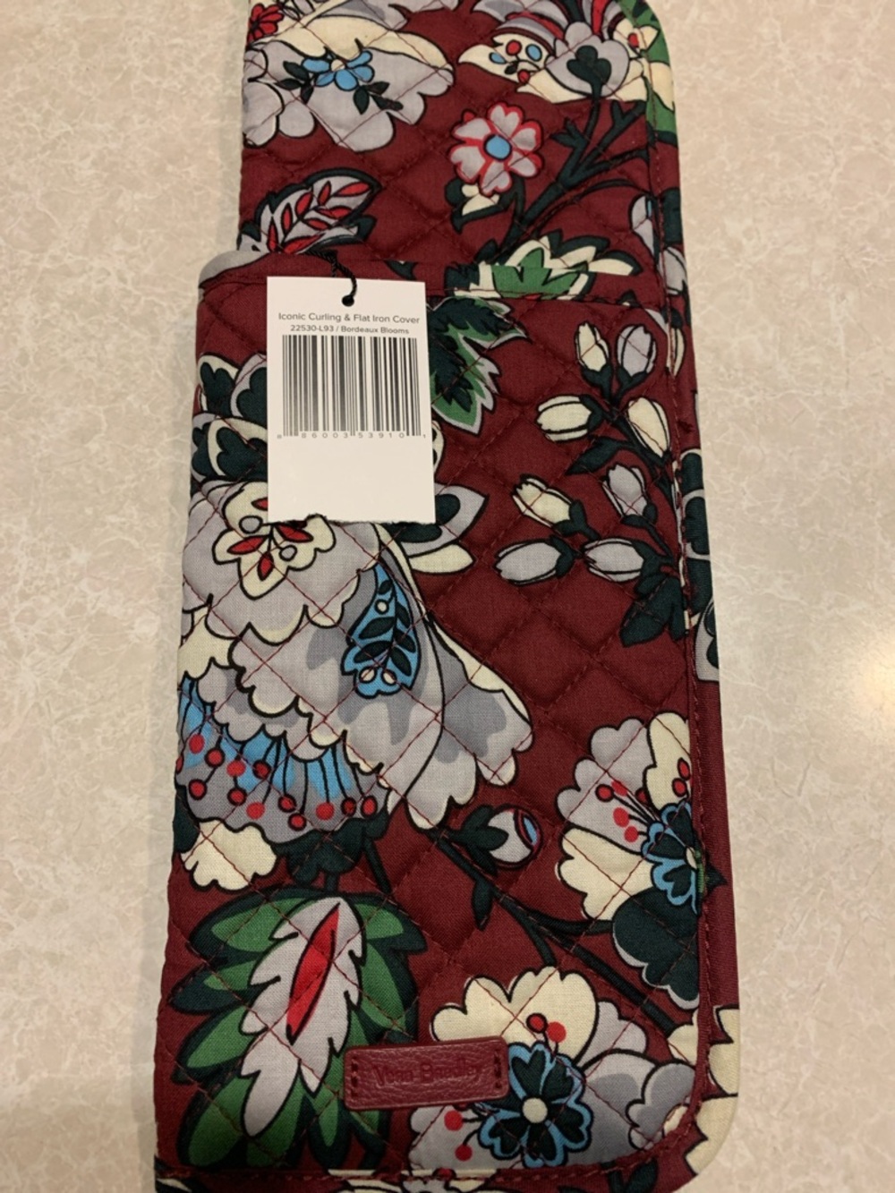 Vera Bradley Quilted Floral Curling & Flat Iron Cover in Burgundy Floral